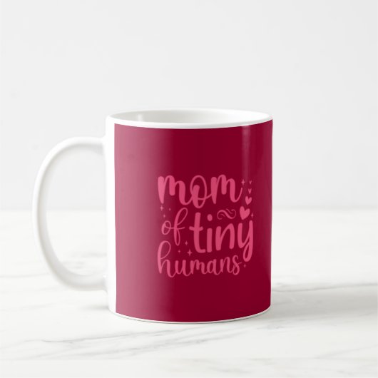 Mam van Tiny Humans Funny Coffee Mok voor mam (Links)