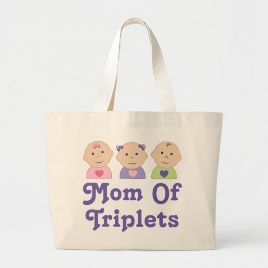 Mam van Triplets Grote Tote Bag (Voorkant)