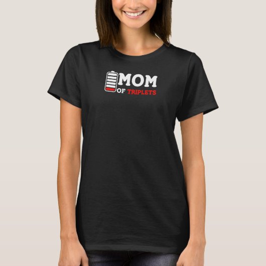 Mam van Triplets Lege batterij Kinder moeder T-shirt (Voorkant)