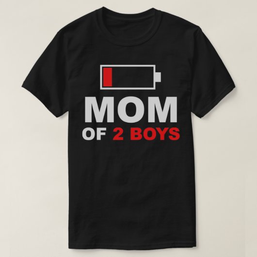 Mam van twee jongens Gift van Son Moederdag Birthd T-shirt (Design voorkant)