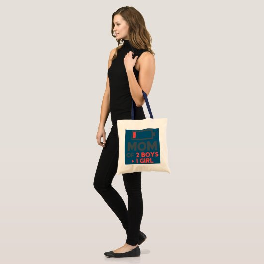 Mam van twee jongens van 1 meisje Moederdag Tote Bag (Voorkant (model))