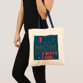 Mam van twee jongens van 1 meisje Moederdag Tote Bag (Voorkant (product))