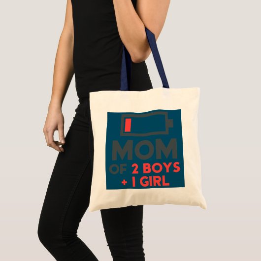 Mam van twee jongens van 1 meisje Moederdag Tote Bag (Voorkant (product))
