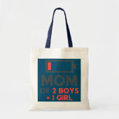 Mam van twee jongens van 1 meisje Moederdag Tote Bag (Voorkant)