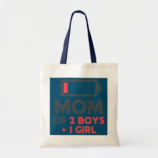 Mam van twee jongens van 1 meisje Moederdag Tote Bag (Voorkant)