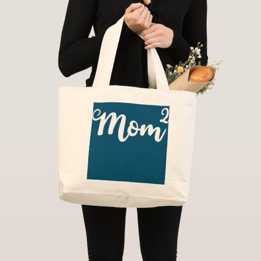 Mam van twee Kinder Moederdag moeder van tweeling Grote Tote Bag (Voorkant (product))