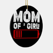 Mam van twee meisjes moeder twee dochters keramisch ornament (Rechts)