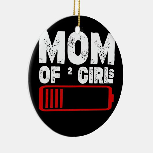 Mam van twee meisjes moeder twee dochters keramisch ornament (Rechts)