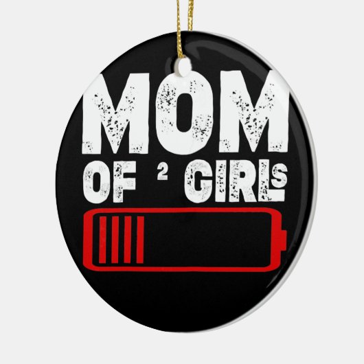 Mam van twee meisjes moeder twee dochters keramisch ornament (Links)