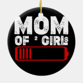 Mam van twee meisjes moeder twee dochters keramisch ornament (Achterkant)