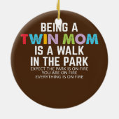 Mam van tweelingen Gezegde tweelingmoeders Keramisch Ornament (Achterkant)