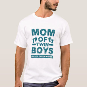 Mam van tweelingjongens Klassieke overhaalder twee T-shirt