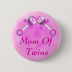Mam van Twin Girls Button