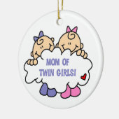 Mam van Twin Girls T-shirts en cadeautjes Keramisch Ornament (Links)