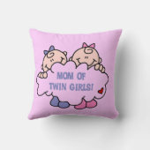 Mam van Twin Girls T-shirts en cadeautjes Kussen (Achterkant)