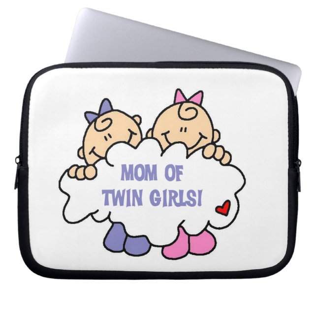 Mam van Twin Girls T-shirts en cadeautjes Laptop Sleeve (Voorkant)