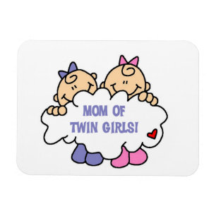 Mam van Twin Girls T-shirts en cadeautjes Magneet