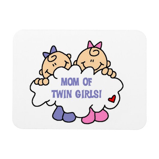 Mam van Twin Girls T-shirts en cadeautjes Magneet (Horizontaal)