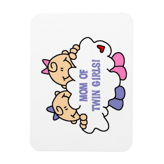 Mam van Twin Girls T-shirts en cadeautjes Magneet (Verticaal)