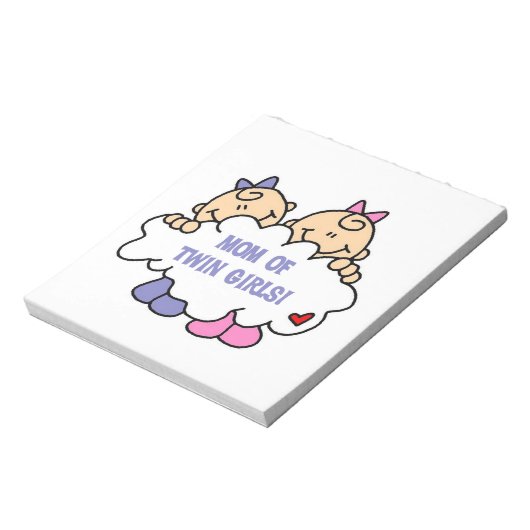 Mam van Twin Girls T-shirts en cadeautjes Notitieblok (Linkerzijde)
