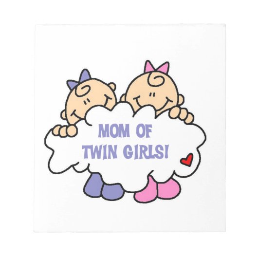 Mam van Twin Girls T-shirts en cadeautjes Notitieblok (Voorkant)