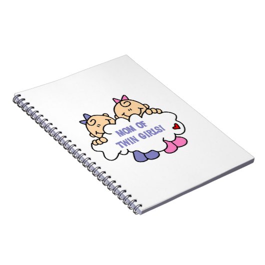 Mam van Twin Girls T-shirts en cadeautjes Notitieboek (Rechterzijde)