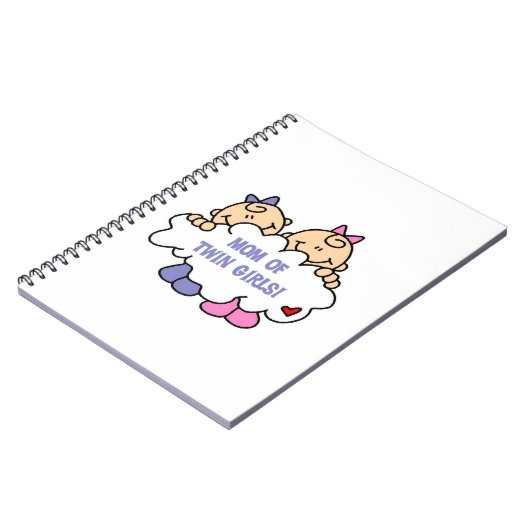 Mam van Twin Girls T-shirts en cadeautjes Notitieboek (Linkerzijde)