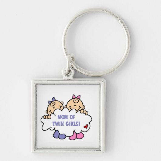 Mam van Twin Girls T-shirts en cadeautjes Sleutelhanger (Voorkant)