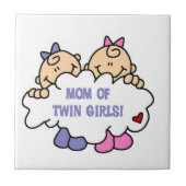 Mam van Twin Girls T-shirts en cadeautjes Tegeltje (Voorkant)