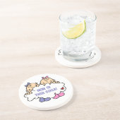 Mam van Twin Girls T-shirts en cadeautjes Zandsteen Onderzetter (Zijkant)