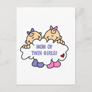 Mam van Twin Girls Tshirts en Gifts Briefkaart