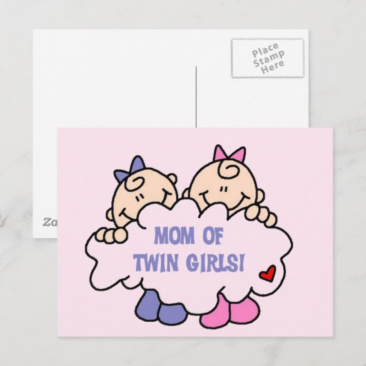 Mam van Twin Girls Tshirts en Gifts Briefkaart (Voorkant / Achterkant)
