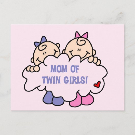 Mam van Twin Girls Tshirts en Gifts Briefkaart (Voorkant)