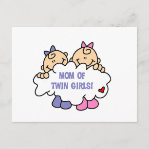 Mam van Twin Girls Tshirts en Gifts Briefkaart
