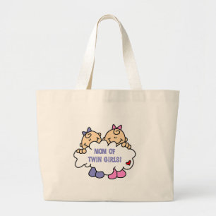 Mam van Twin Girls Tshirts en Gifts Grote Tote Bag