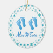 Mam van Twins Blue Footprint Keepomwille Gift Keramisch Ornament (Links)
