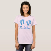Mam van Twins Blue Footprint Womens Tee Shirt (Voorkant volledig)