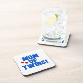 Mam van Twins Blue Text Gifts Drankjes Onderzetter (Rechterzijde)