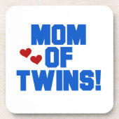 Mam van Twins Blue Text Gifts Drankjes Onderzetter (Voorkant)