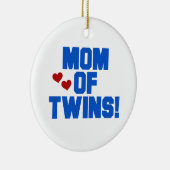 Mam van Twins Blue Text Gifts Keramisch Ornament (Rechts)