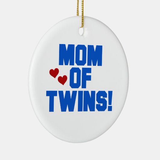 Mam van Twins Blue Text Gifts Keramisch Ornament (Rechts)