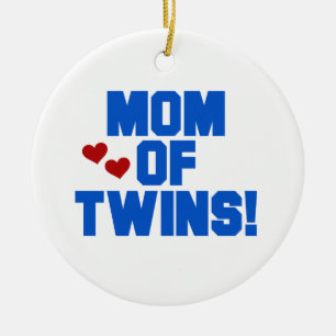 Mam van Twins Blue Text Gifts Keramisch Ornament