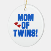 Mam van Twins Blue Text Gifts Keramisch Ornament (Links)