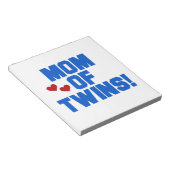 Mam van Twins Blue Text Gifts Notitieblok (Schuin)