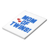 Mam van Twins Blue Text Gifts Notitieblok (Linkerzijde)
