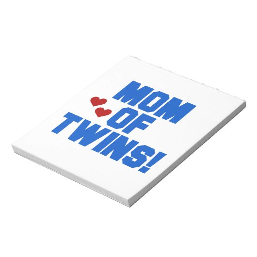 Mam van Twins Blue Text Gifts Notitieblok (Linkerzijde)