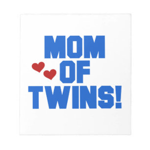 Mam van Twins Blue Text Gifts Notitieblok