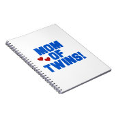 Mam van Twins Blue Text Gifts Notitieboek (Rechterzijde)
