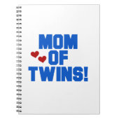 Mam van Twins Blue Text Gifts Notitieboek (Voorkant)