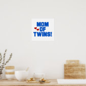 Mam van Twins Blue Text Gifts Poster (Keuken)